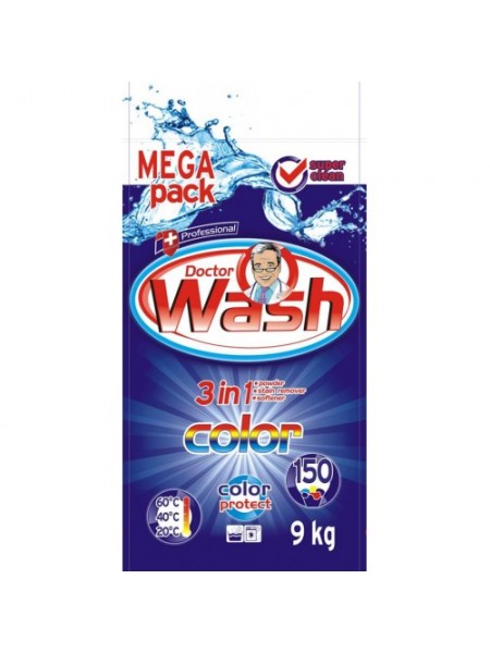 Стиральный порошок Doctor Wash колор 9 кг (пакет) (150 стирок)
