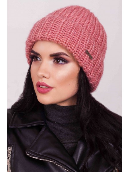 Стильная шапка CASKONA DONNA IST темная-пудра (CS 115406)