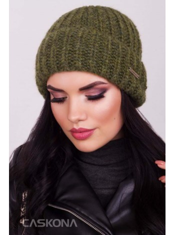 Стильная шапка CASKONA DONNA IST хаки (CS 115415)