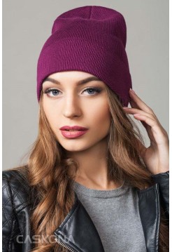Стильная шапка CASKONA LENNY 3 FLIP UNI слива (CS 116318)